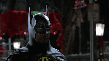 Michael Keaton looking annoyed in Batman Returns