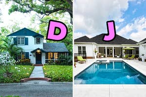 house with d and j initials