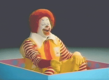 Ronald McDonald laughing