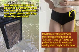 waterproof phone case and period panties