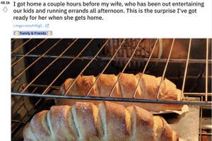 Two loaves of bread a spouse baked for their wife