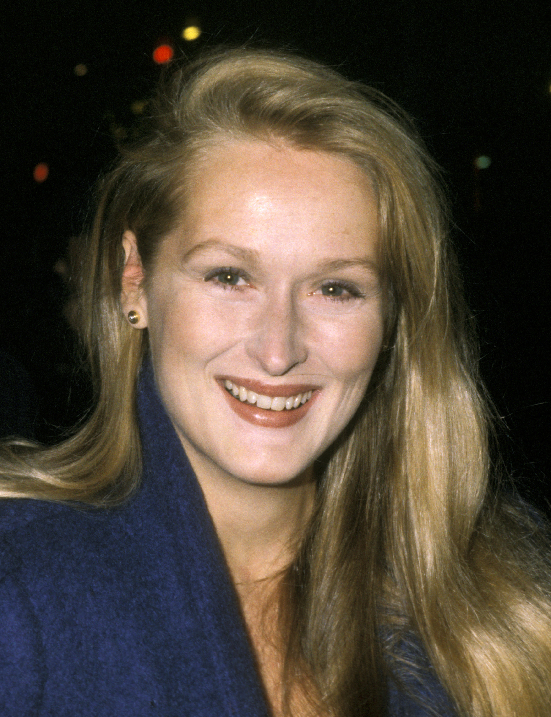 Young Meryl in 1979 wearing blue