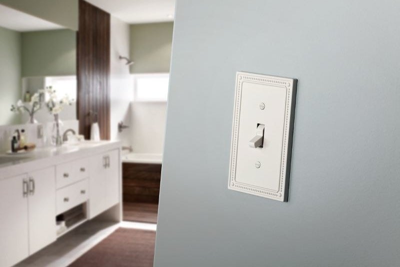 the white light switch wall plate