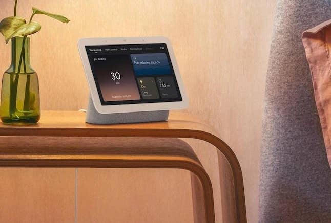 a astute location talker successful achromatic connected a nightstand