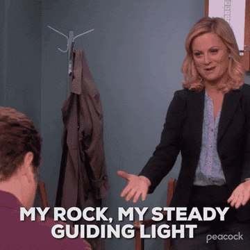 leslie knope telling ron swanson he&#x27;s her rock her steady guiding light on parks and rec