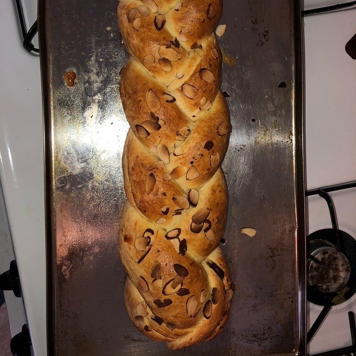 A freshly baked nut bread