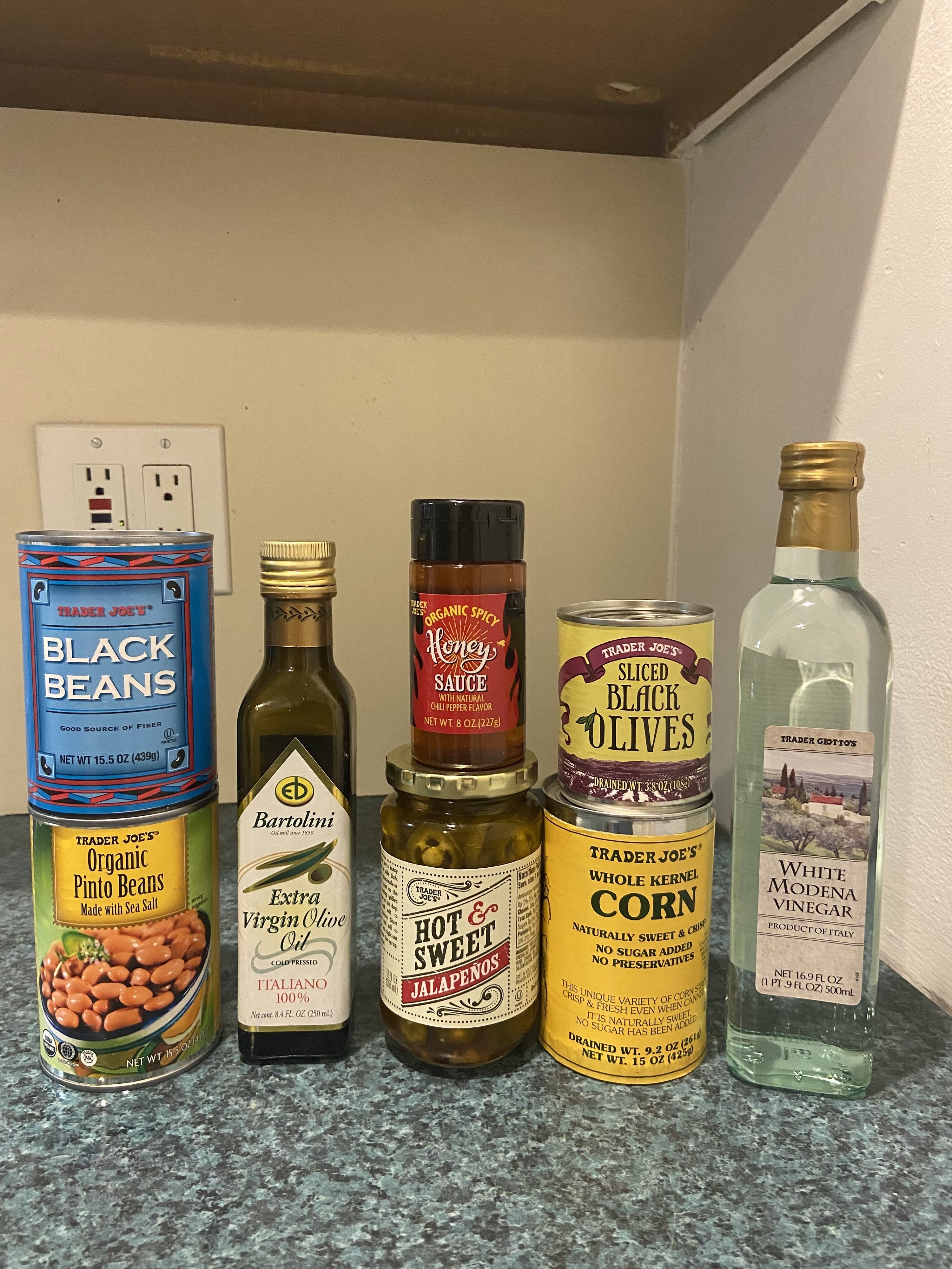 An assortment of food items on a countertop