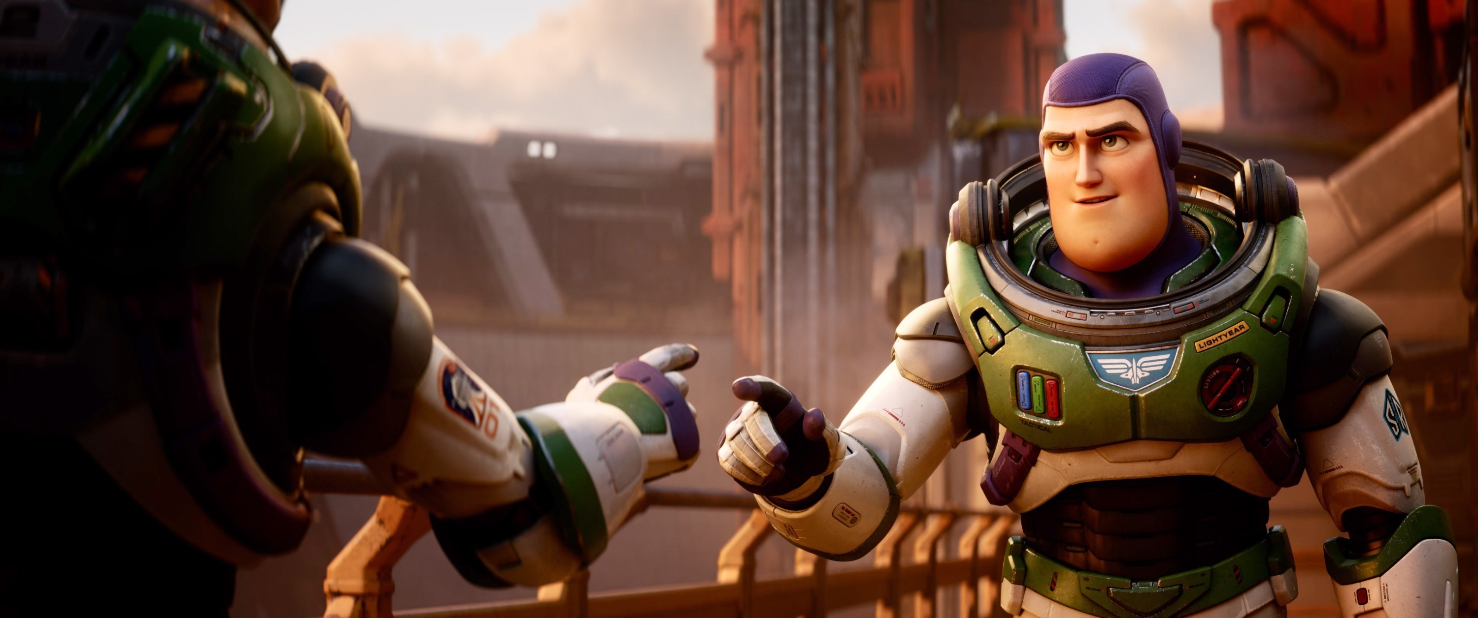 Buzz Lightyear in the new film, Lightyear; he has a more realistic animation style that prevents versions of Buzz