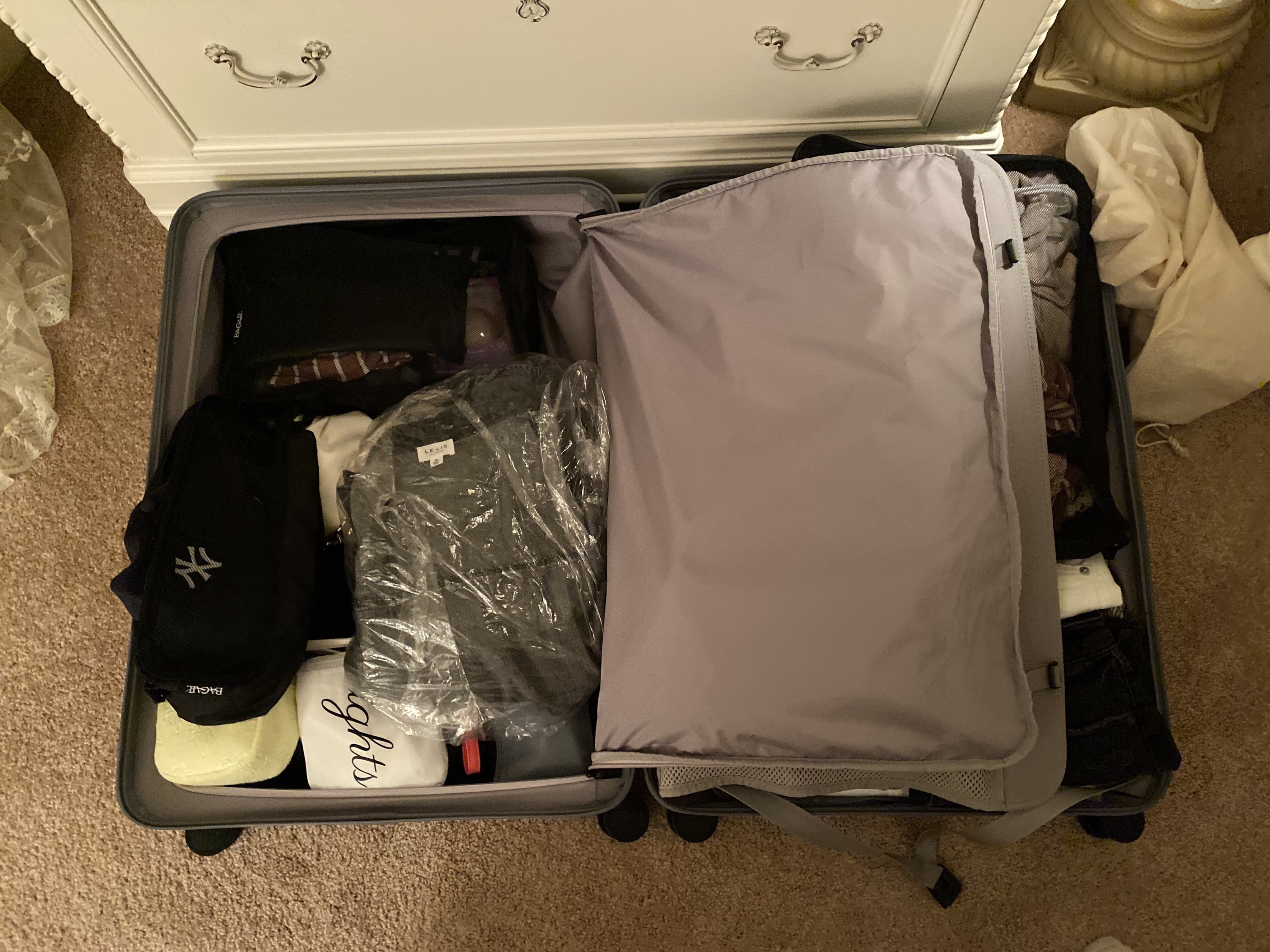 packed suitcase