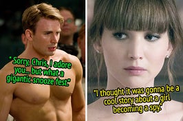 Chris Evans as Captain America and Jennifer Lawrence in Red Sparrow