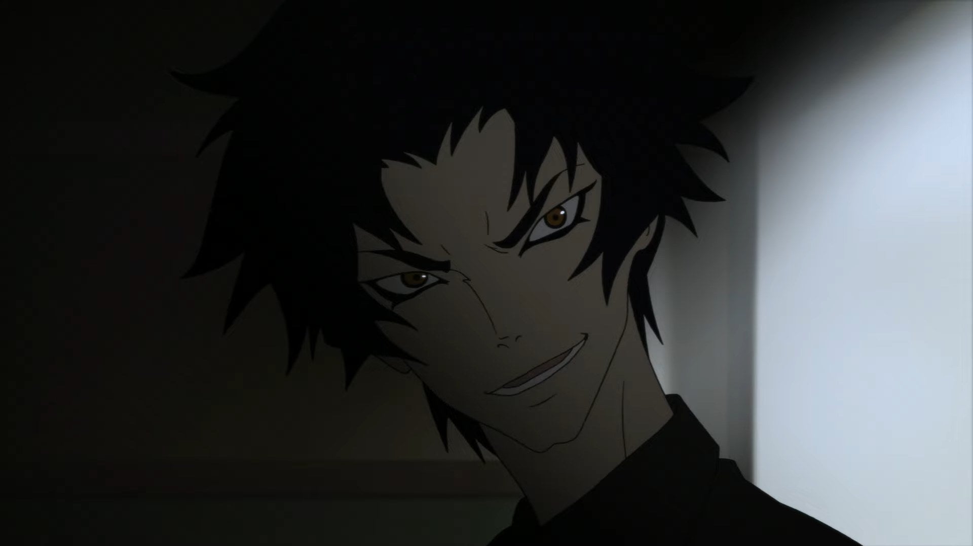 Akira Fudo in a dimly lit room in &quot;Devilman Crybaby&quot;