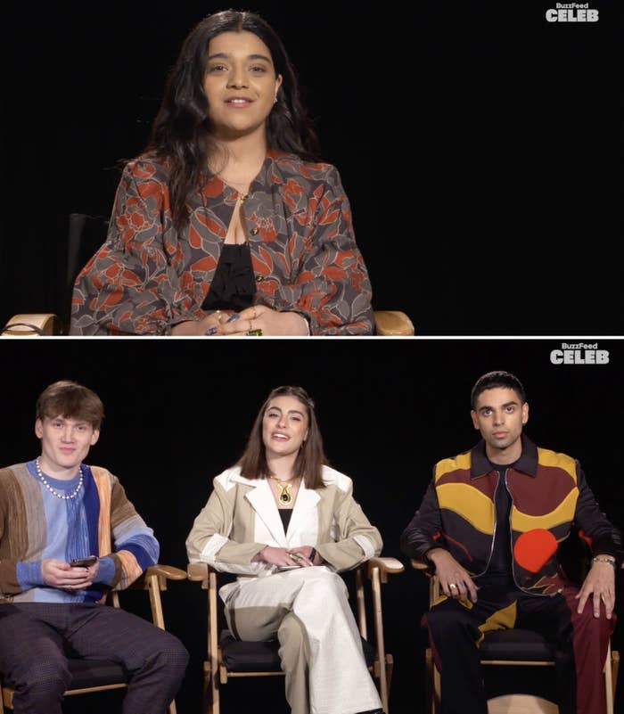 The &quot;Ms. Marvel&quot; cast during an interview with BuzzFeed