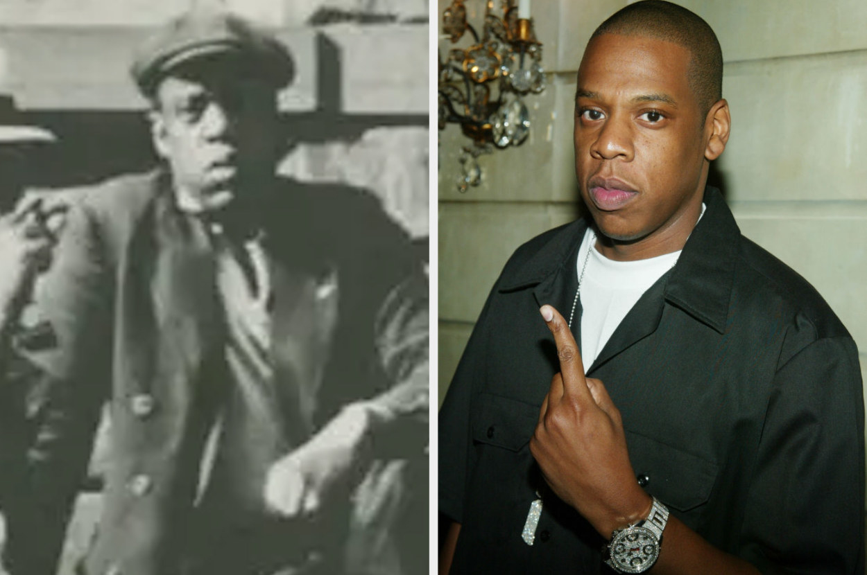 Side-by-side of &quot;Harlem Loiterers&quot; photograph and Jay-Z