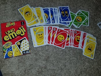 reviewer's photo of the cards laid out