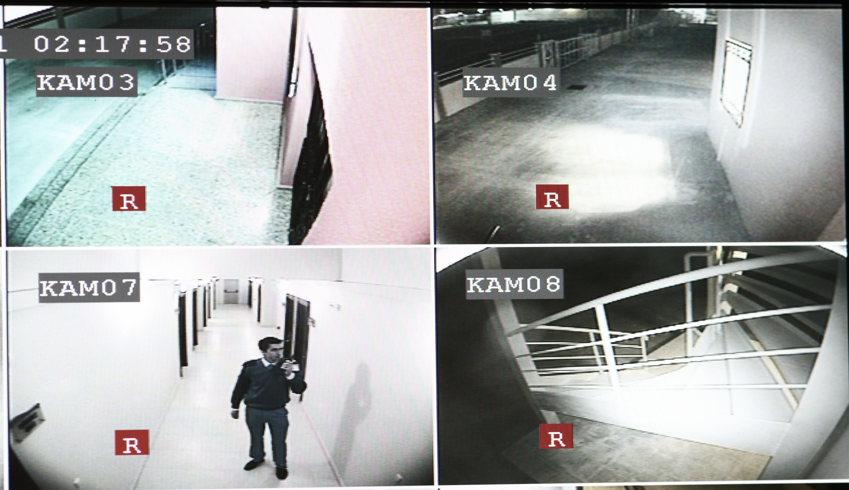 four camera images showing different parking lots