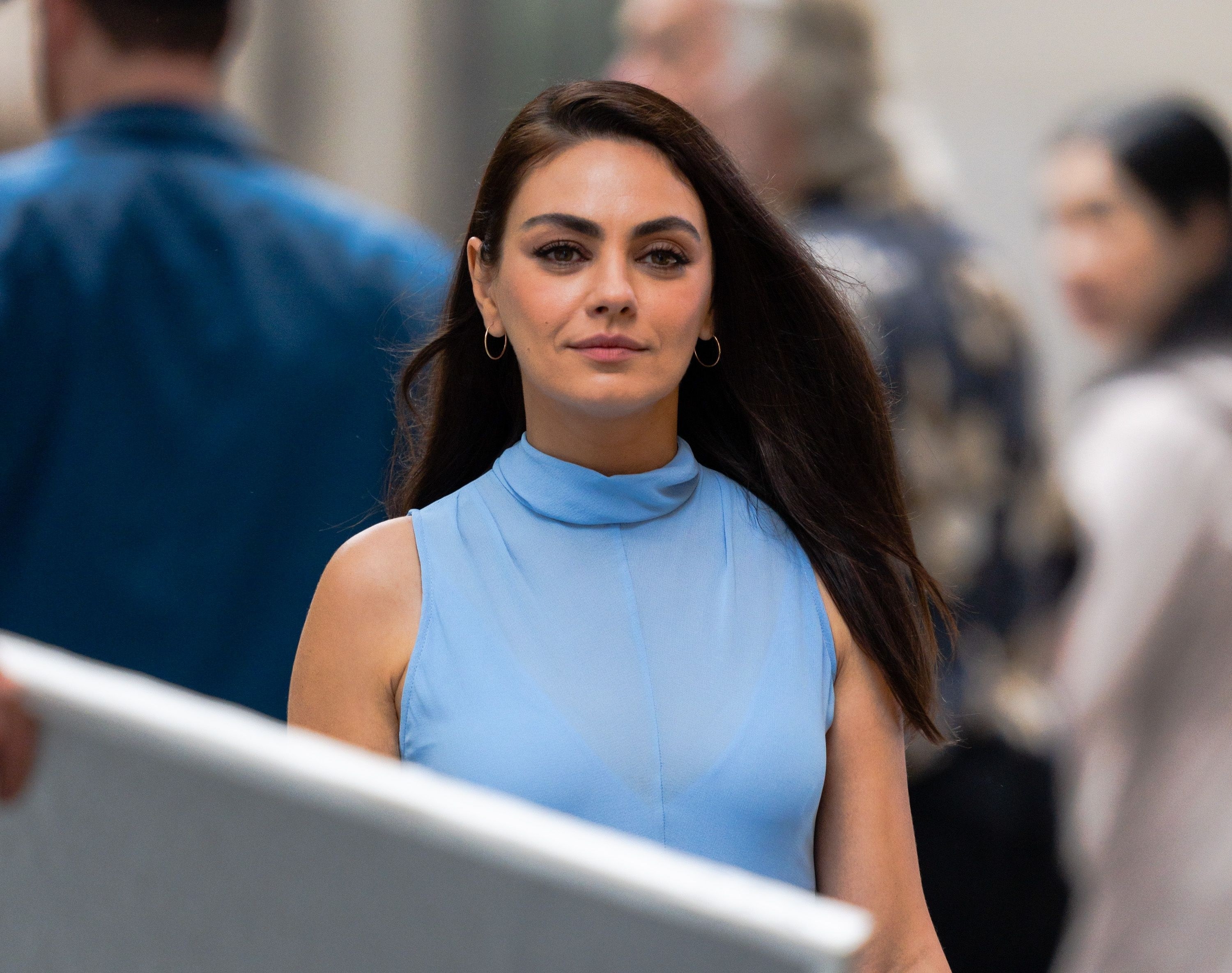 Mila Kunis is filming her movie, &quot;Luckiest Girl Alive,&quot; in New York City on August 29, 2021