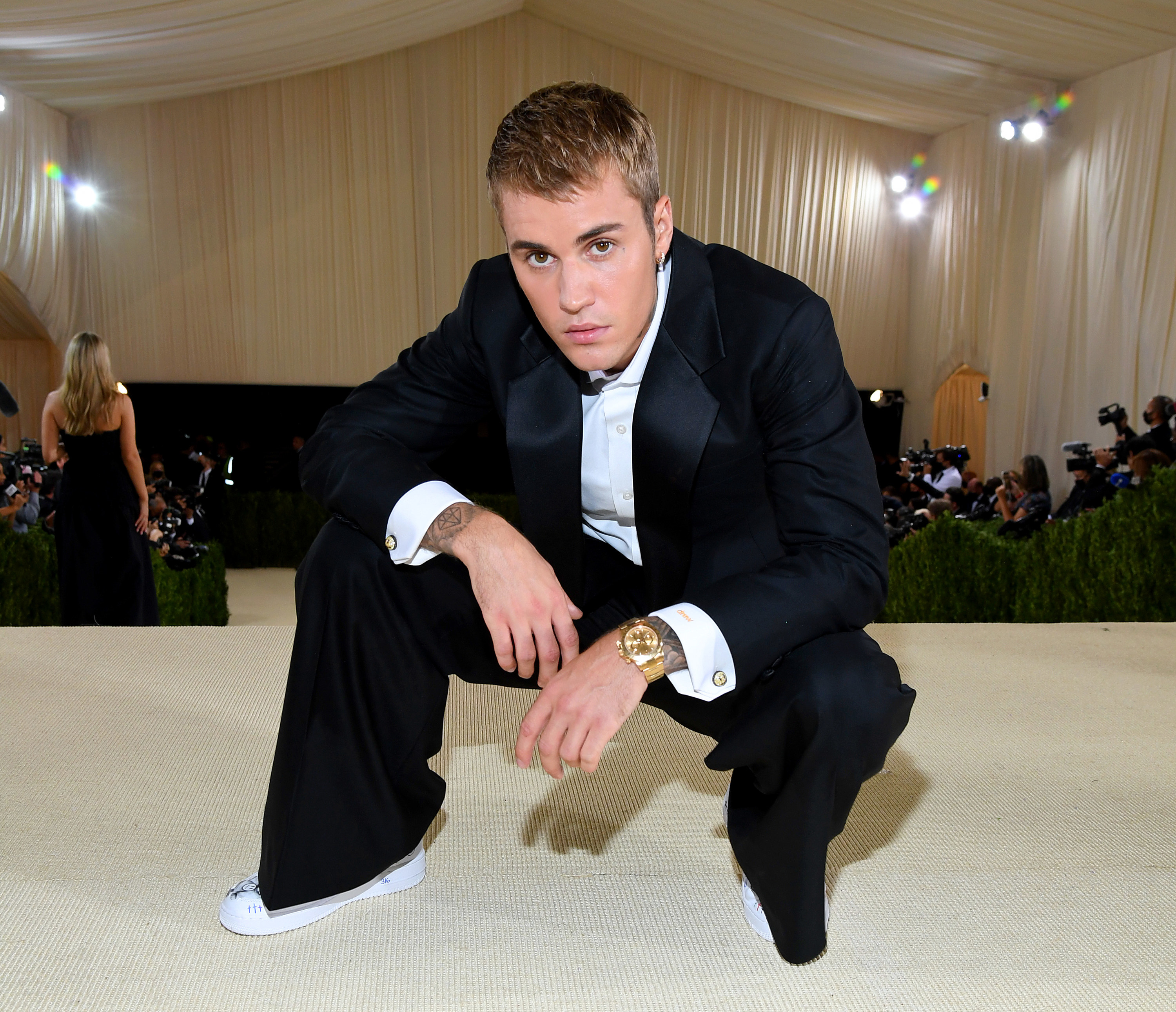 Justin Bieber attends The 2021 Met Gala on September 13, 2021 in New York City