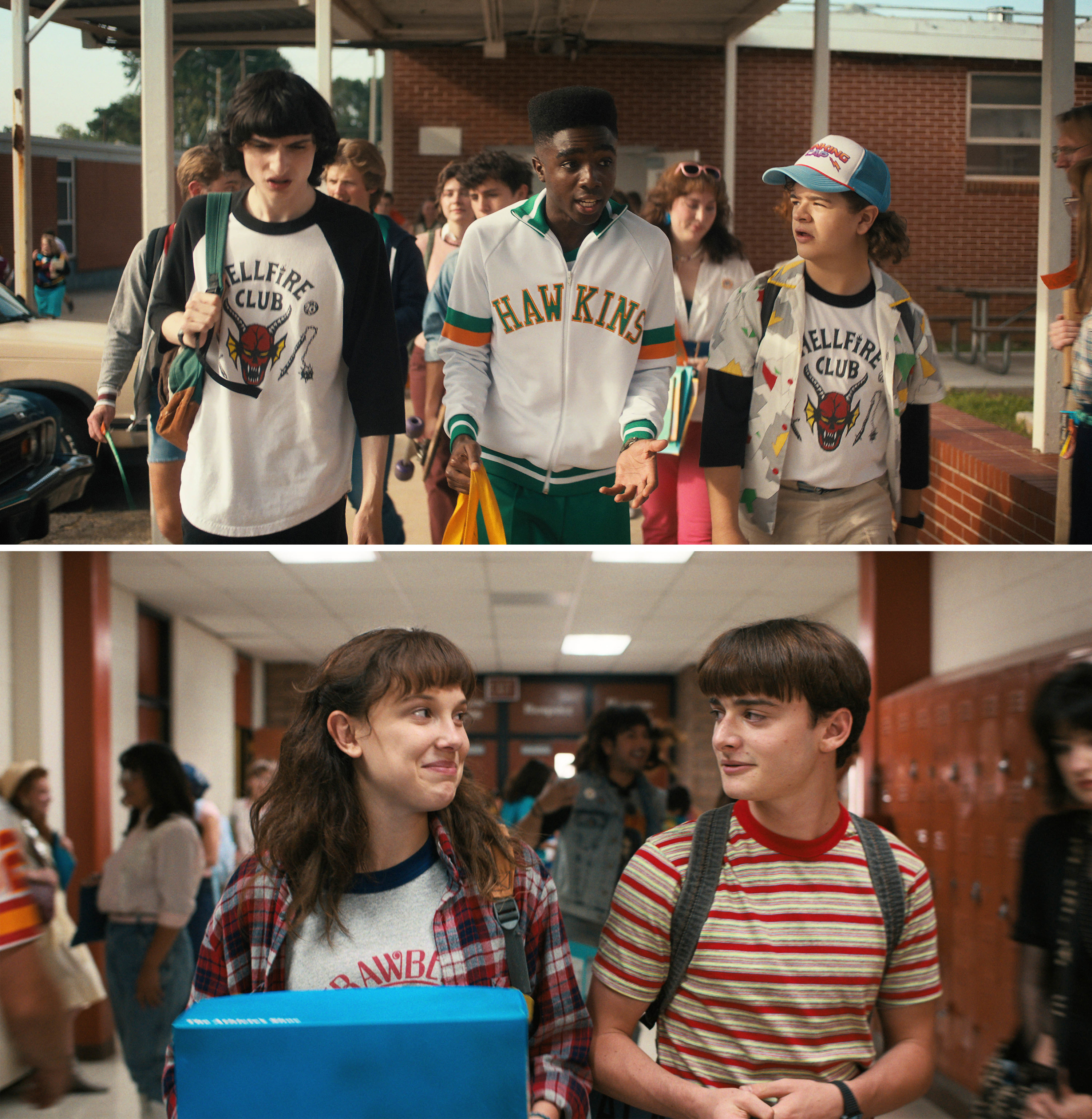 All the various teen characters walking into their respective schools