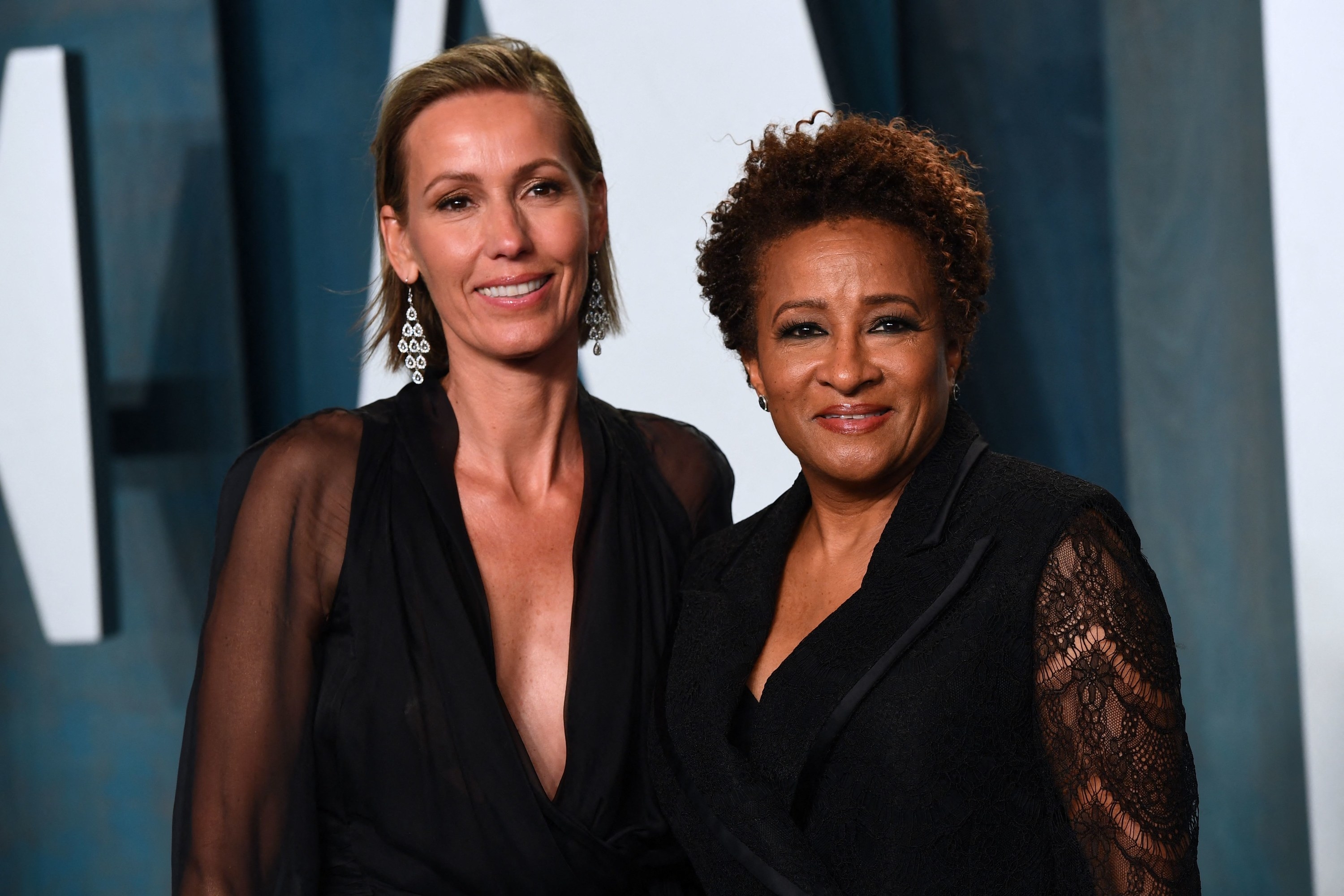US actress and comedian Wanda Sykes (R) and her wife Alex Syke attend the 2022 Vanity Fair Oscar Party following the 94th Oscars at the The Wallis Annenberg Center for the Performing Arts in Beverly Hills, California on March 27, 2022