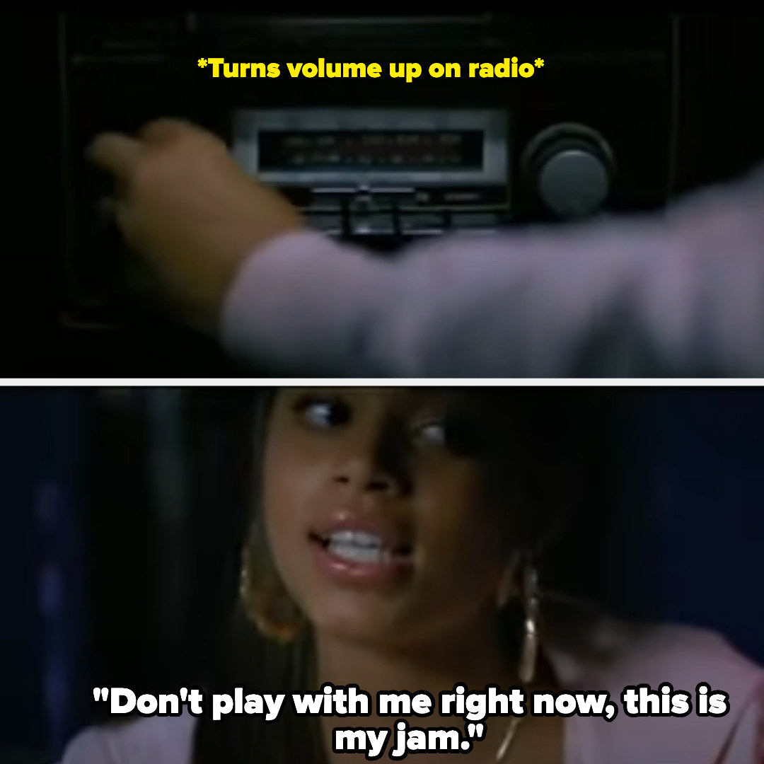 A picture of Lauren London playing New New in ATL turning up the volume and saying, &quot;Don&#x27;t play with me right now, this is my jam
