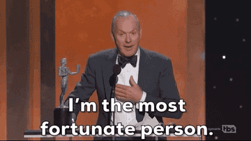 Michael Keaton saying &quot;I&#x27;m the most fortunate person&quot;