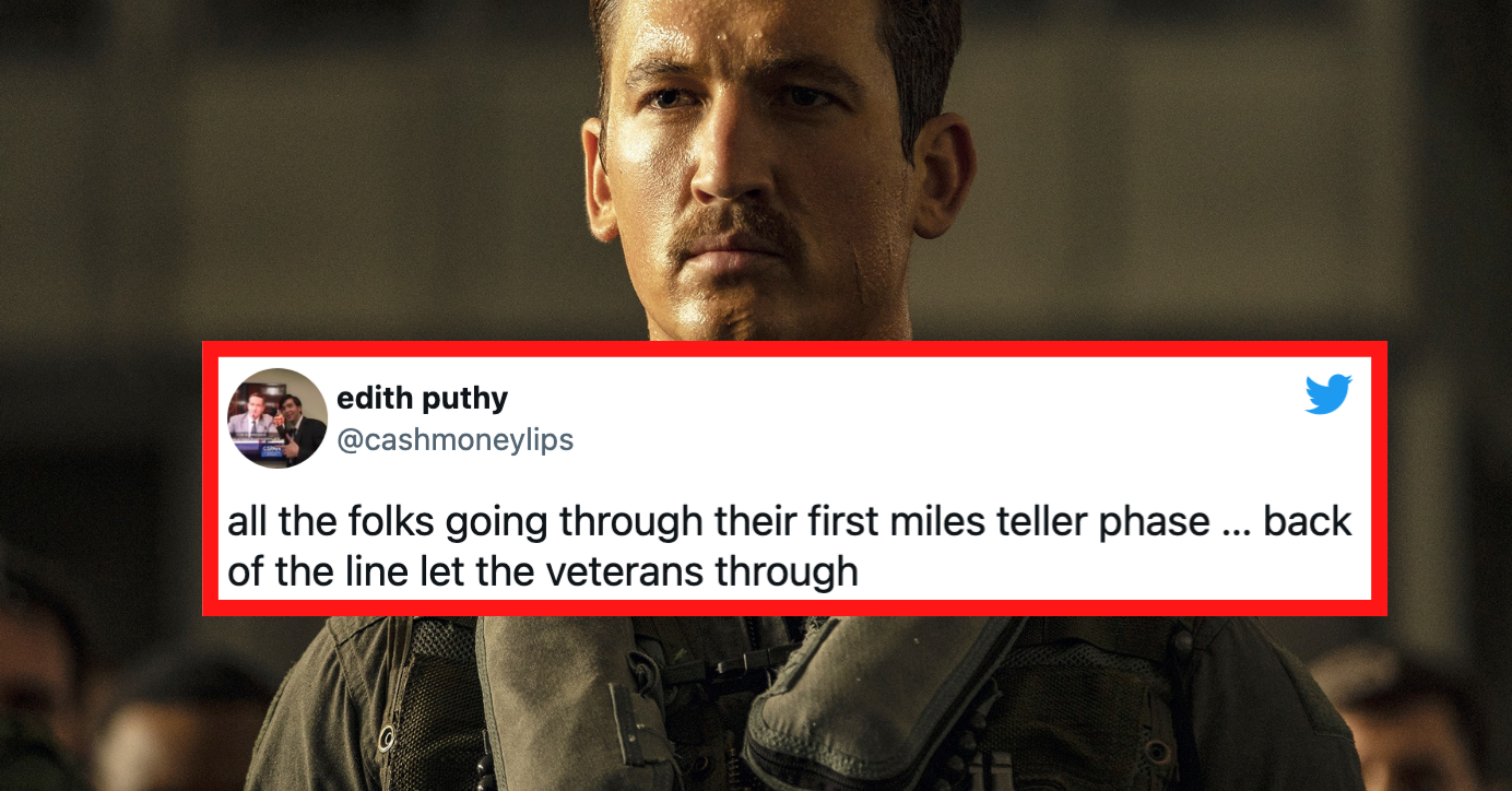 15 People Who Couldn't Help But Drool After Seeing Miles Teller And His "Pornstache" In "Top Gun: Maverick"