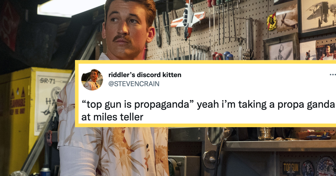 People On Twitter Are Lusting Over Miles Teller And His Mustache In "Top Gun: Maverick"