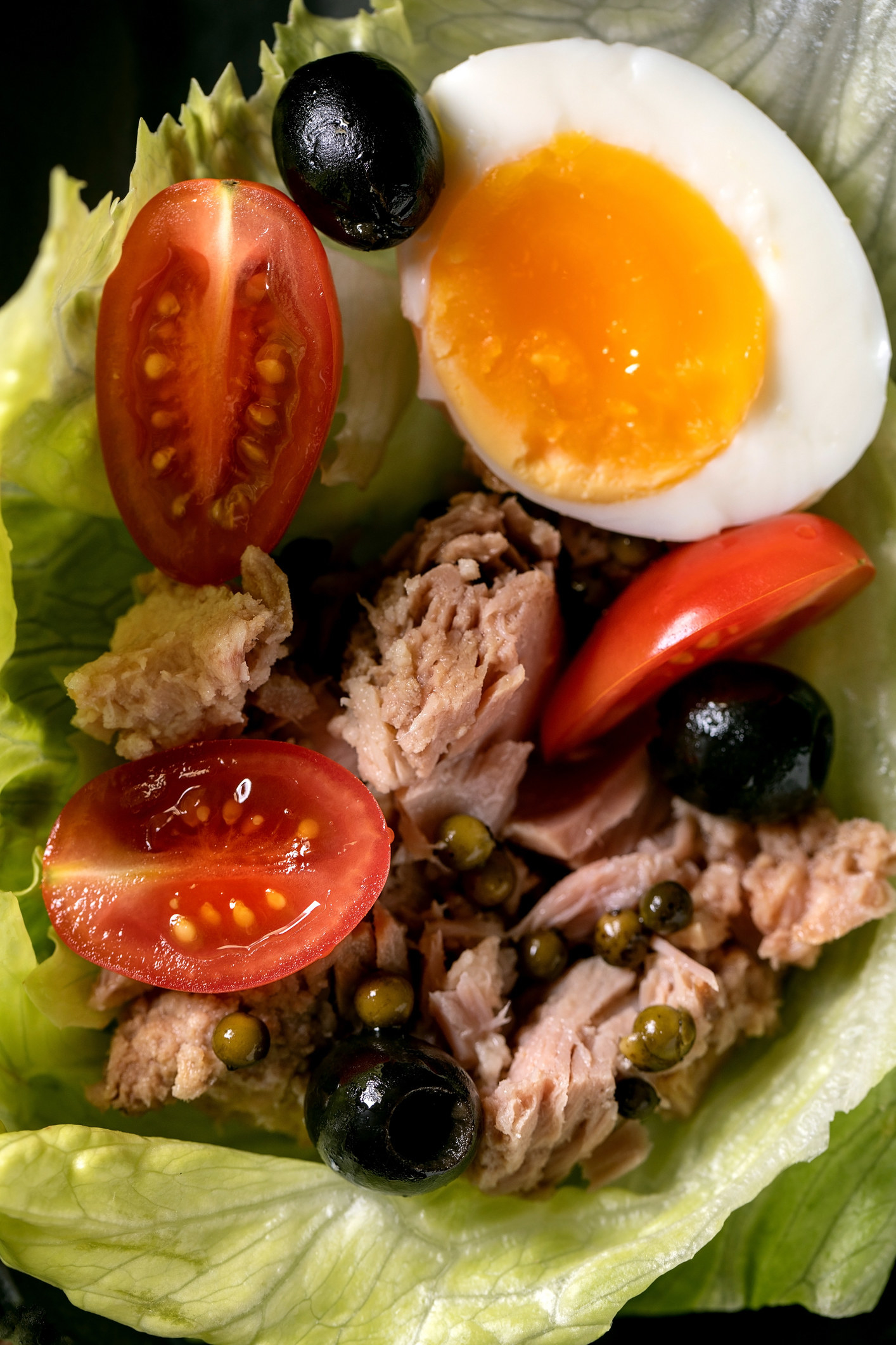 Traditional salade Niçoise with canned tuna fish