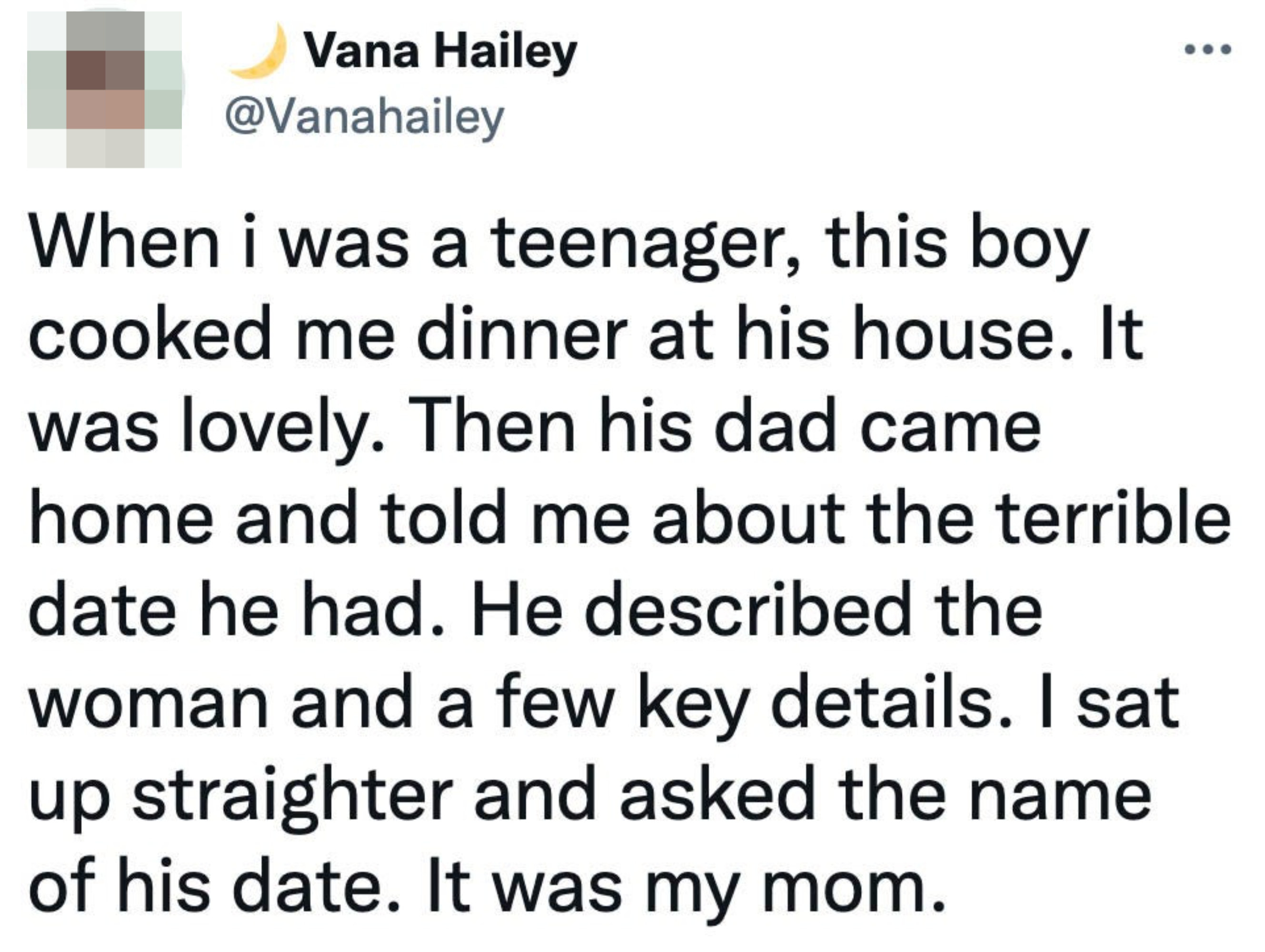 Date where someone realizes the boy&#x27;s dad is dating their mom