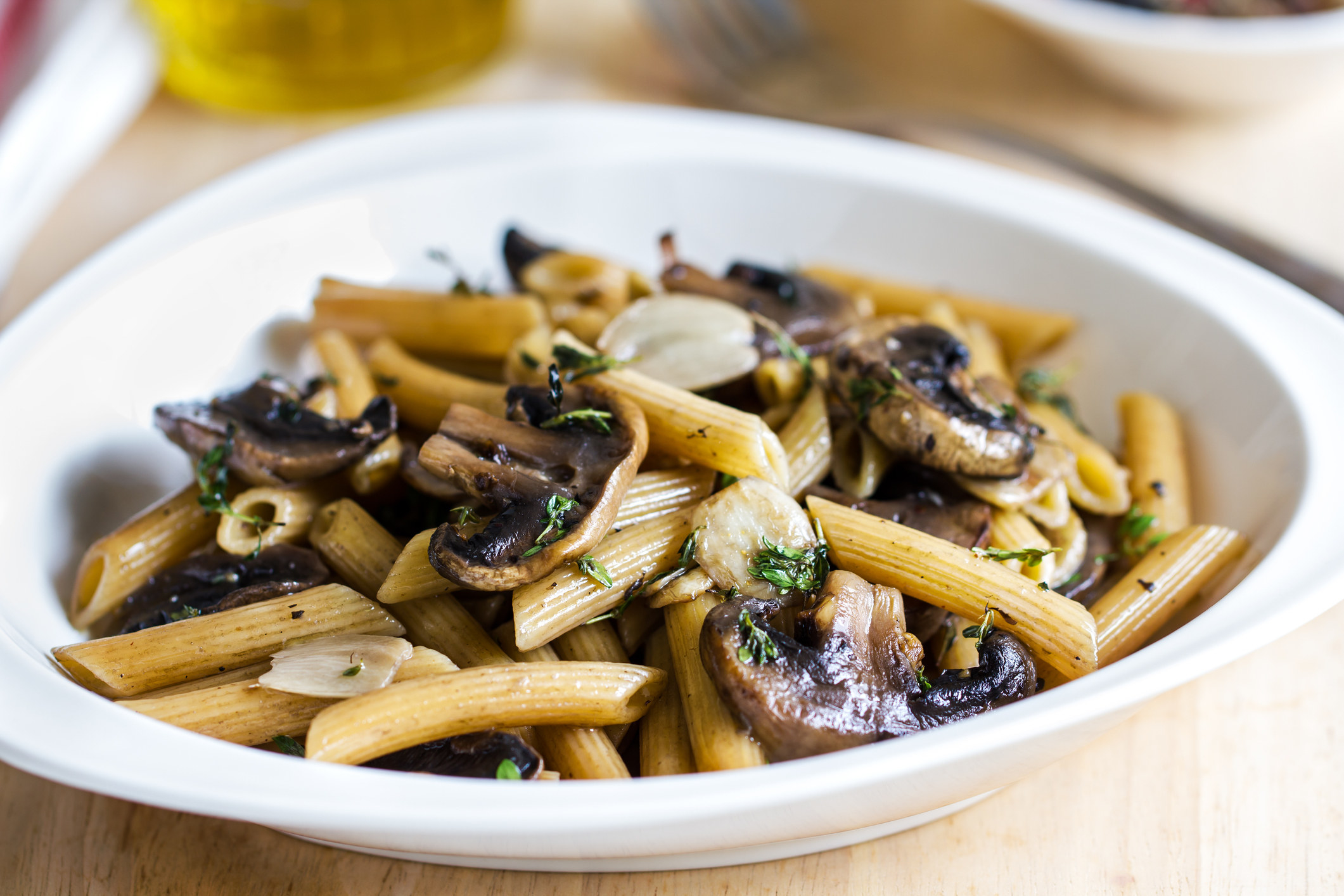 Penne with mushrooms