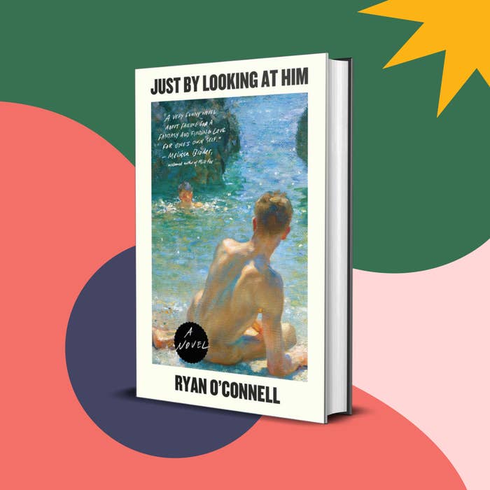 Book cover showing a drawing of a naked man sitting by water looking at another man in the water