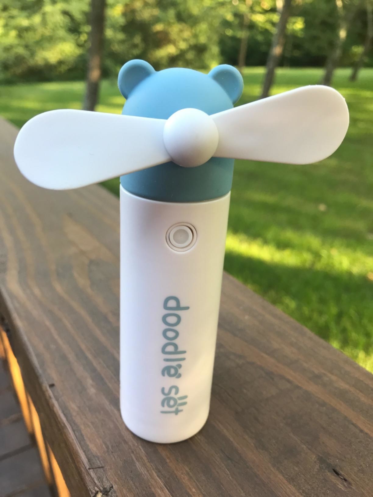 reviewer's photo of the misting fan