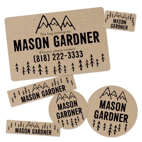 Camp themed labels