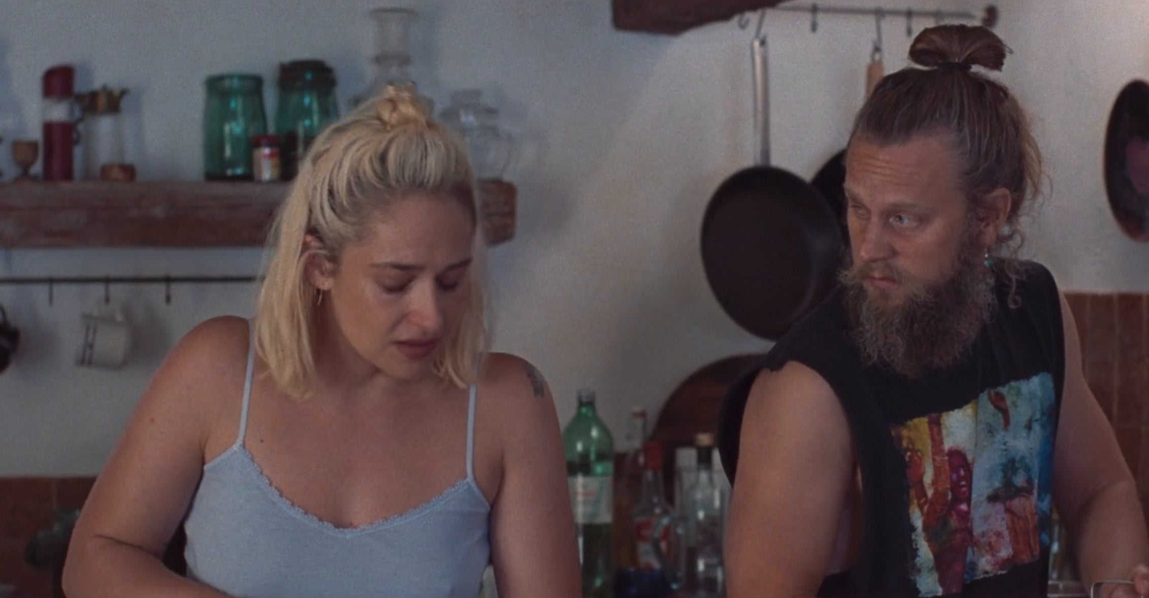 Jemima Kirke and Tadgh Murphy as Melissa and Derek in Conversations With Friends