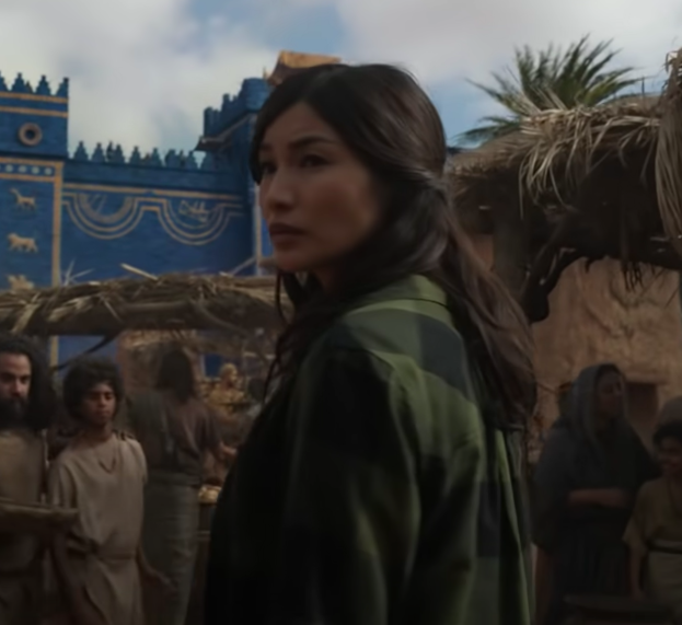 Gemma Chan in character