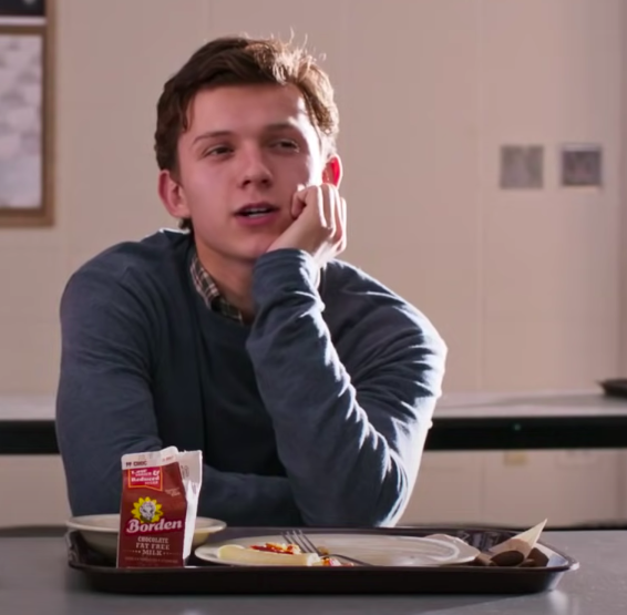 Tom as Peter in the cafeteria