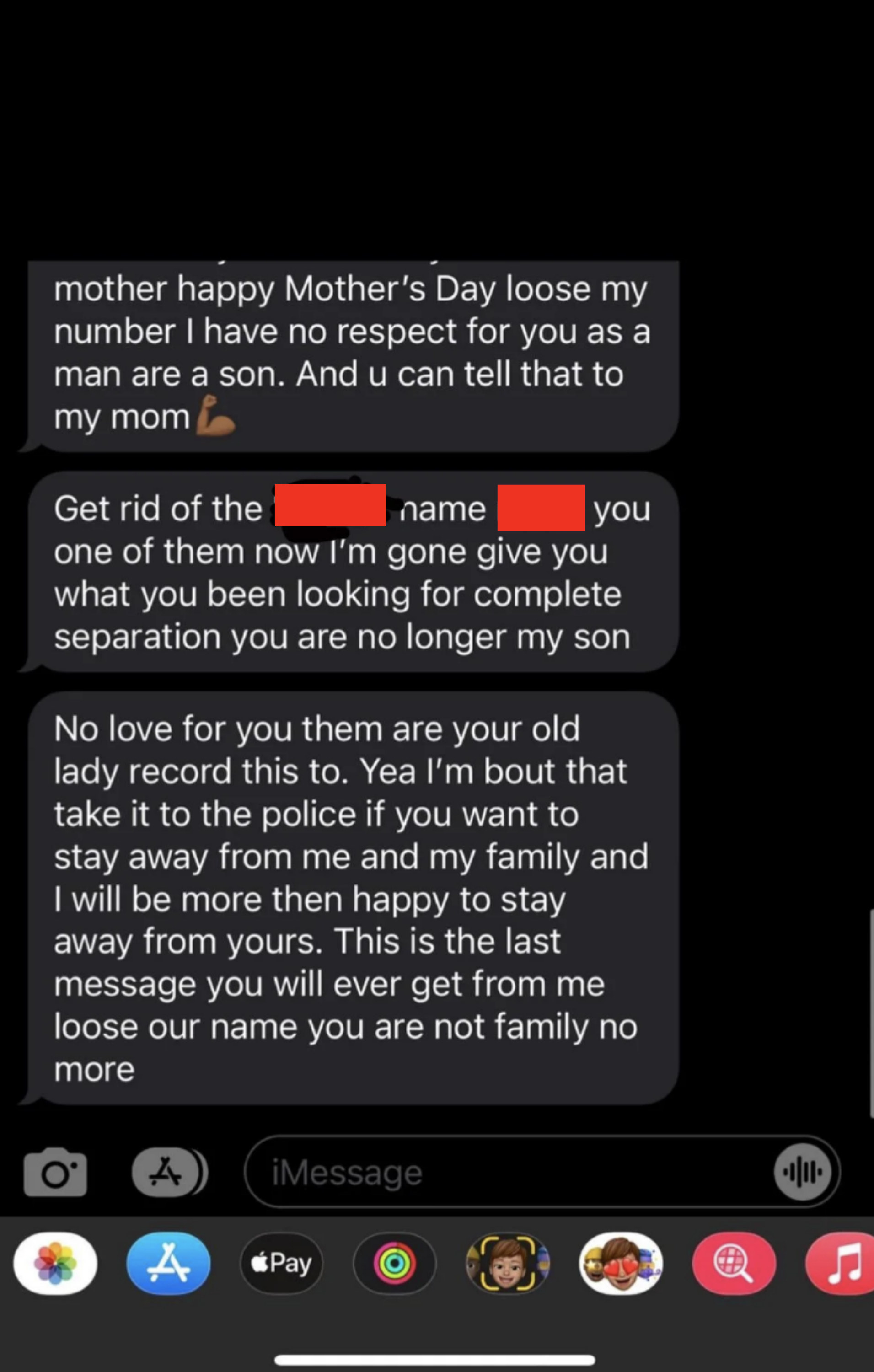 Dad disowning kid because they didn&#x27;t wish their mom a happy Mother&#x27;s Day