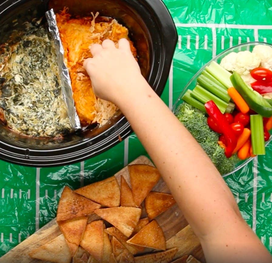 DIY Slow Cooker Divider For Super Bowl Dips and Snacks
