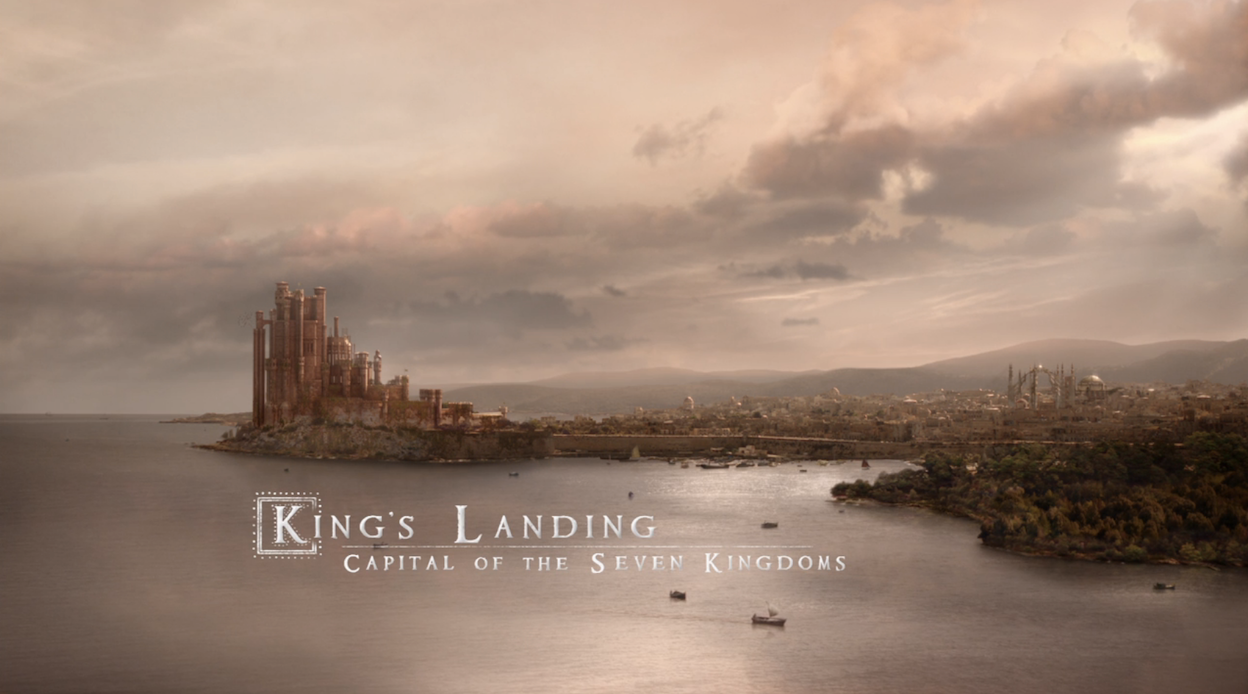 a scene of King&#x27;s Landing by the sea