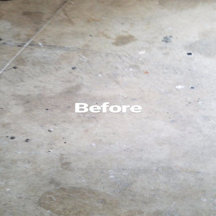a reviewer photo of the concrete floor before