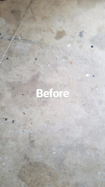 a reviewer photo of their concrete floor before paint