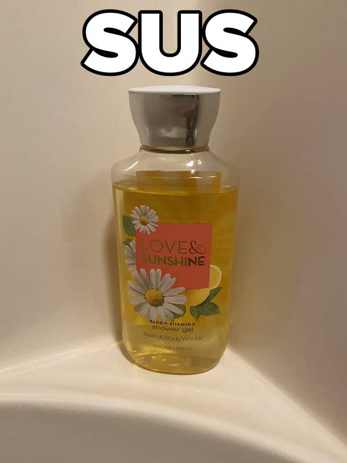 A nice and sweet-smelling shower gel labeled in the photo as &quot;sus&quot;