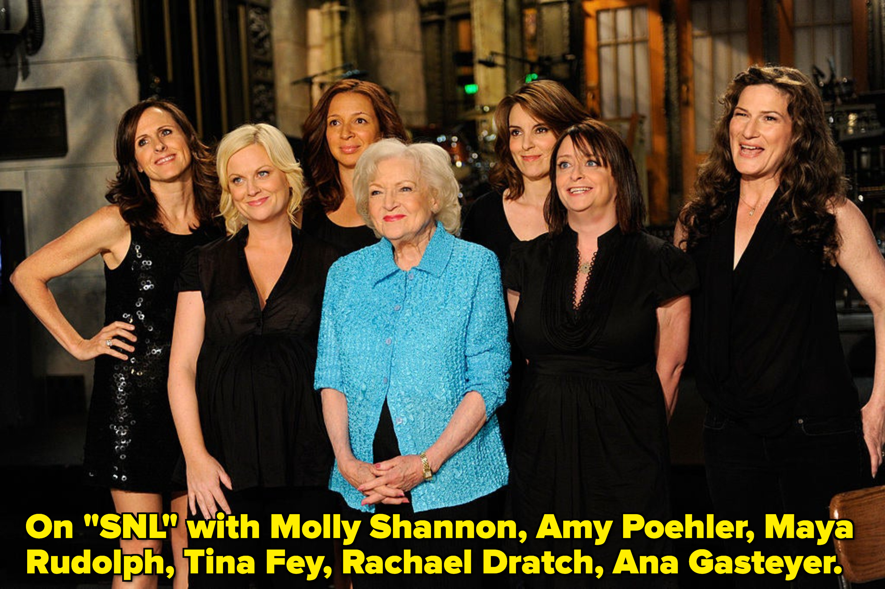 Betty White on &quot;SNL&quot; standing onstage with other women cast members