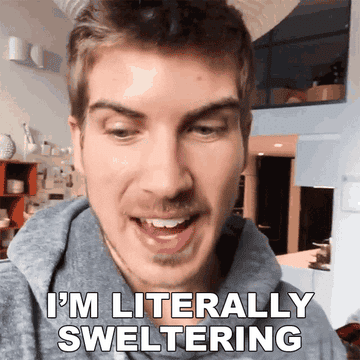 Joey Graceffa saying, &quot;I am literally sweltering&quot;