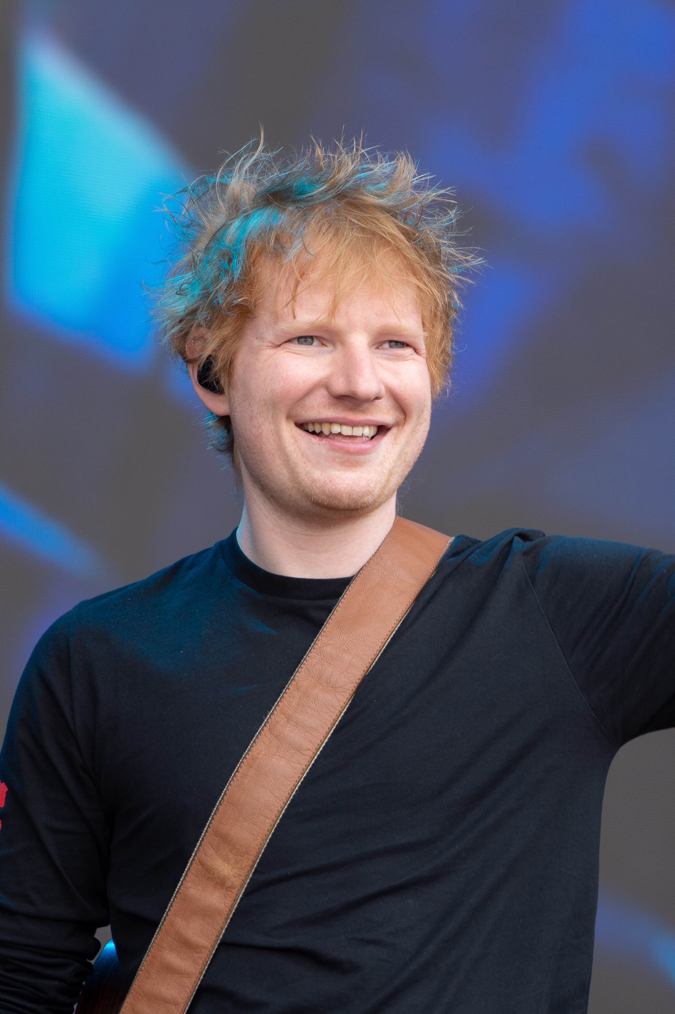 Ed Sheeran performing at War Memorial Park in England