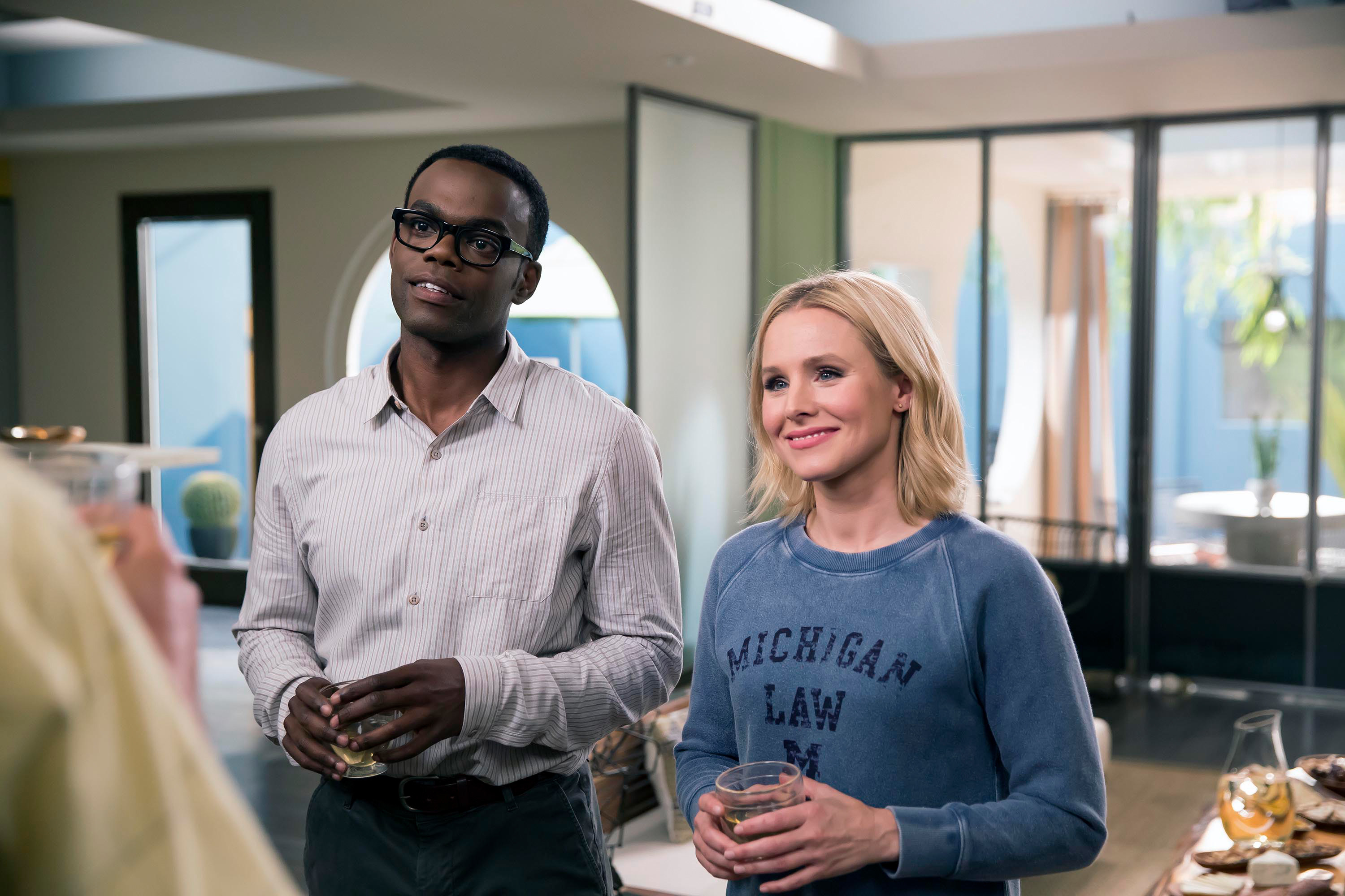 Chidi and Eleanor standing side by side