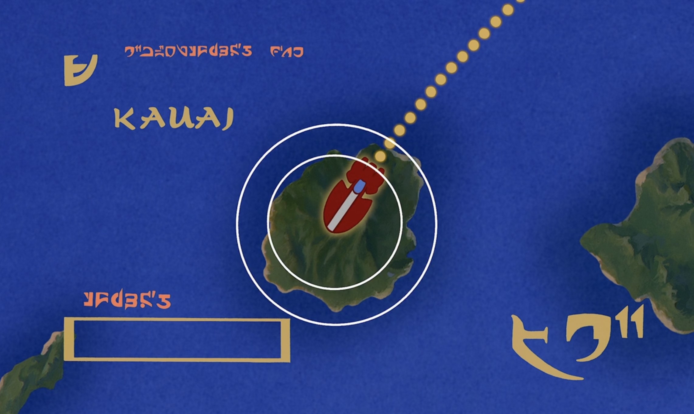 A graph of a rocket crashing into Hawai'i