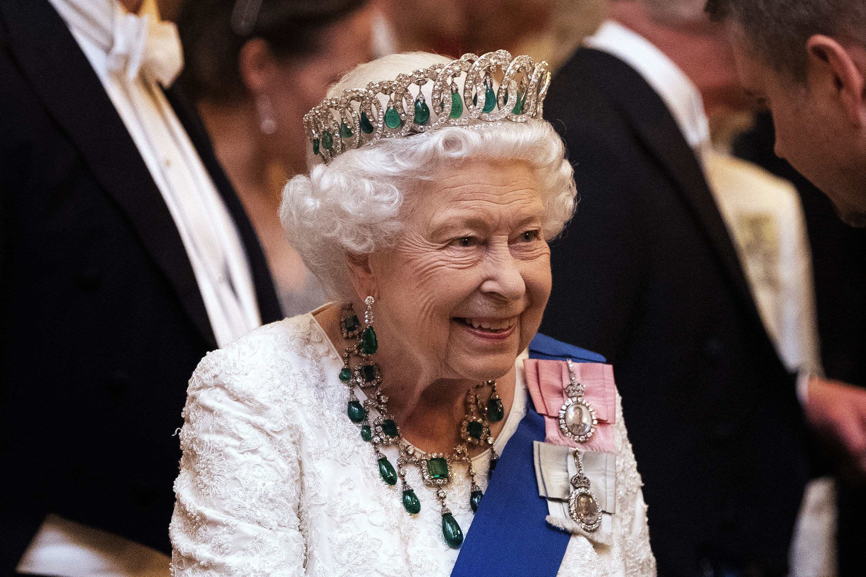 close up of the queen smiling