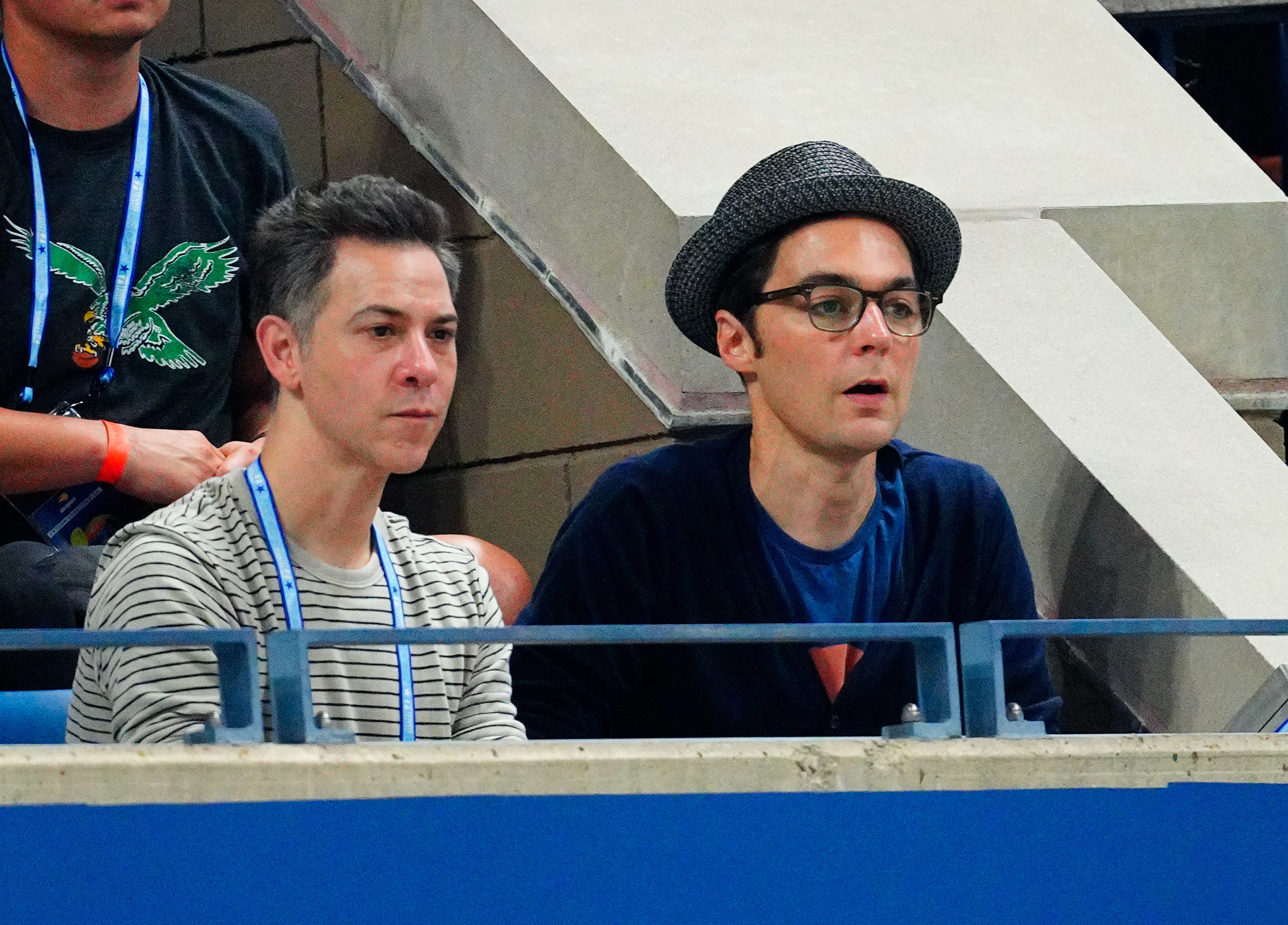 the two in the stadium watching a game