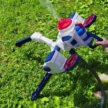 reviewer's gif showing how the automatic water gun machine blasts out water